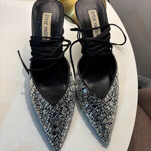 Steve Madden Women's Ravish Rhinestone Ankle-Tie Pumps